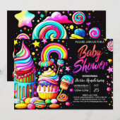 Lollipop Candyland Baby shower Kaart (Voorkant / Achterkant)