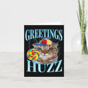 Lollipop Cat Meme Groetjes Huzz Grappig Gekke Cat Kaart