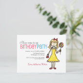 Lollipop, Girl Birthday Party Kaart (Staand voorkant)