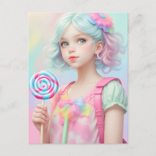 Lollipop Girl Briefkaart (Voorkant)