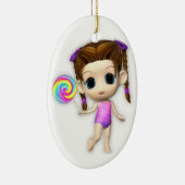 Lollipop Girl Cutie Keramisch Ornament (Rechts)