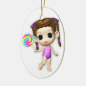 Lollipop Girl Cutie Keramisch Ornament (Links)