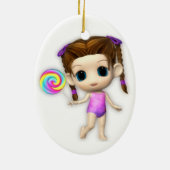 Lollipop Girl Cutie Keramisch Ornament (Achterkant)
