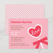 Lollipop Heart Snoep Valentijnse Partij Uitnodigi Kaart (Voorkant / Achterkant)