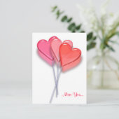 Lollipop Hearts Briefkaart (Staand voorkant)