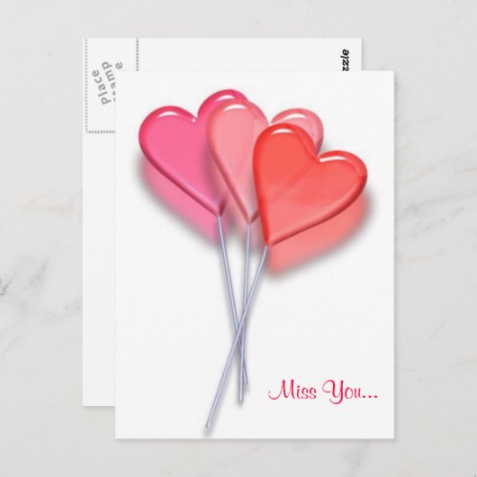 Lollipop Hearts Briefkaart (Voorkant / Achterkant)