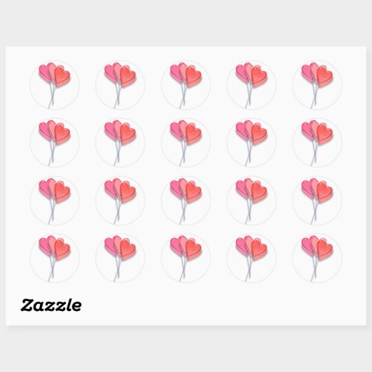 Lollipop Hearts Ronde Sticker (Vel)