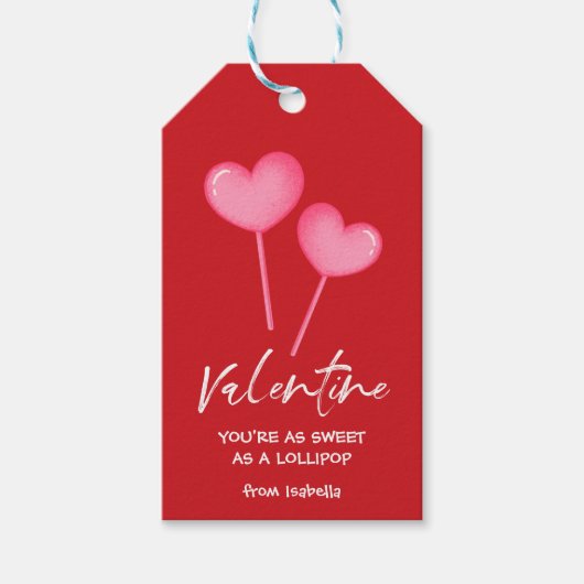 Lollipop Hearts-Valentijn Cadeaulabel (Voorkant)