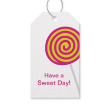 Lollipop heeft een fijne dag roze en geel