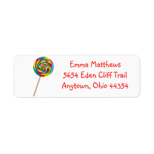 Lollipop het Adres van de Terugkeer etiketteert - Etiket