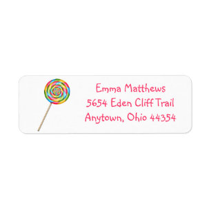 Lollipop het Adres van de Terugkeer etiketteert - Etiket