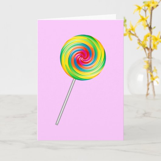 Lollipop Kaart (Gele Bloem)