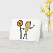 Lollipop Lady Kaart (Gele Bloem)