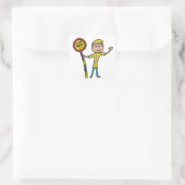 Lollipop Lady Vierkante Sticker (Tas)