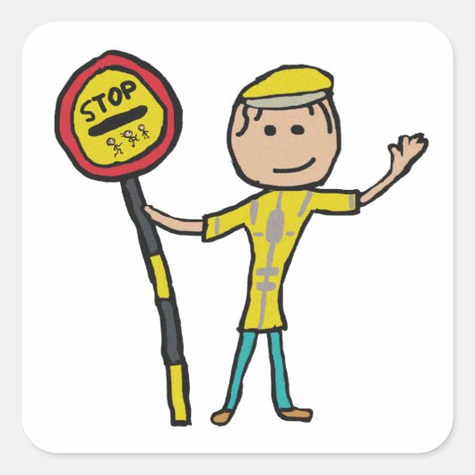 Lollipop Lady Vierkante Sticker (Voorkant)