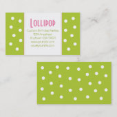 Lollipop Lime Green Polka Dot Chic Visitekaartje (Voorkant / Achterkant)