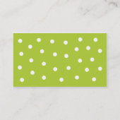Lollipop Lime Green Polka Dot Chic Visitekaartje (Achterkant)