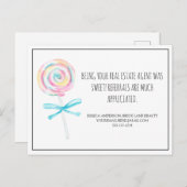 Lollipop Makelaardij Verwijzingen Marketing Briefkaart (Voorkant / Achterkant)