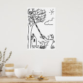 Lollipop Man bespaart bal uit boom Poster (Keuken)