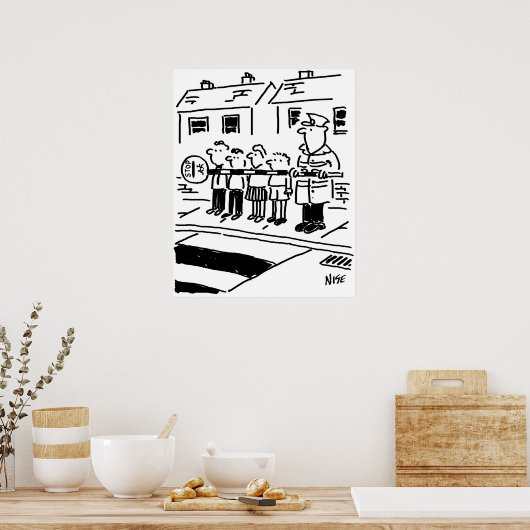 Lollipop Man gebruikt Lollipop om een barrière te Poster (Keuken)