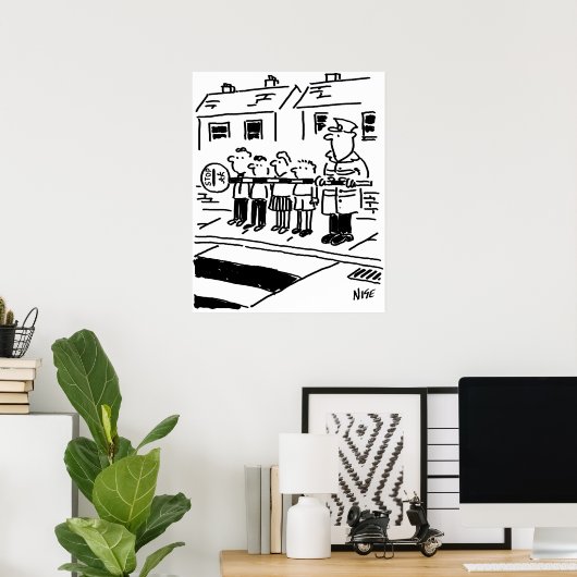 Lollipop Man gebruikt Lollipop om een barrière te Poster (Thuiskantoor)