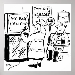 Lollipop Man Geniet Van Karaoke Poster