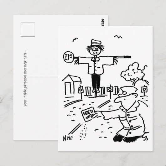 Lollipop Man is Gardening Briefkaart (Voorkant / Achterkant)