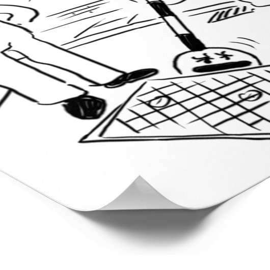 Lollipop Man is Using His Sign to Lift a Drain Poster (Hoek)