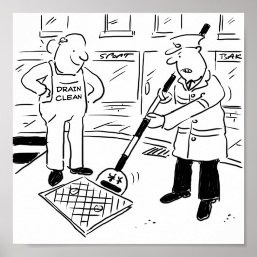 Lollipop Man is Using His Sign to Lift a Drain Poster (Voorkant)