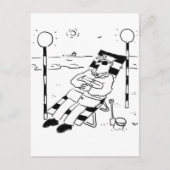 Lollipop Man is Zonnebaden. Surreal Briefkaart (Voorkant)