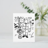 Lollipop Man koelt zijn ontbijt Briefkaart (Staand voorkant)