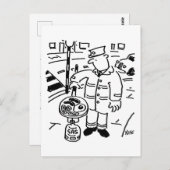 Lollipop Man koelt zijn ontbijt Briefkaart (Voorkant / Achterkant)