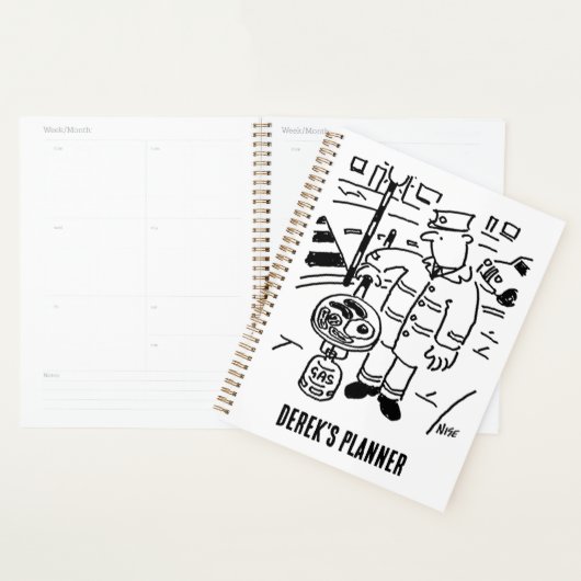 Lollipop Man kookt zijn ontbijt. grappig Planner (Display)