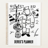 Lollipop Man kookt zijn ontbijt. grappig Planner (Voorkant)