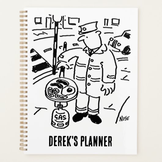 Lollipop Man kookt zijn ontbijt. grappig Planner (Voorkant)