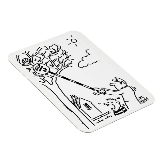 Lollipop Man redt een bal in een boom. grappig Magneet (Rechterzijde)