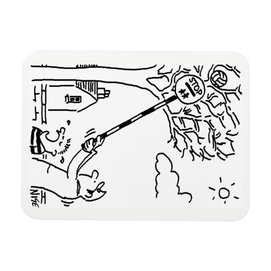 Lollipop Man redt een bal in een boom. grappig Magneet (Horizontaal)