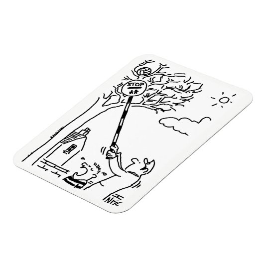 Lollipop Man redt een bal in een boom. grappig Magneet (Linkerzijde)