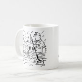 Lollipop-Man roeiboot in overstroming met een Loll Koffiemok (Voorkant links)