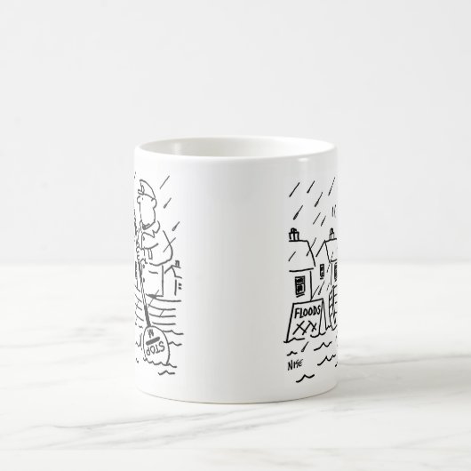 Lollipop-Man roeiboot in overstroming met een Loll Koffiemok (Center)