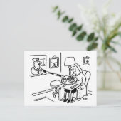 Lollipop Man serveert voedsel uit zijn keukenhatch Briefkaart (Staand voorkant)