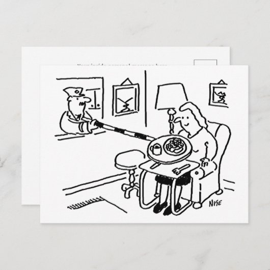 Lollipop Man serveert voedsel uit zijn keukenhatch Briefkaart (Voorkant / Achterkant)