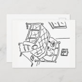 Lollipop man slaapt met zijn lolly briefkaart (Voorkant / Achterkant)