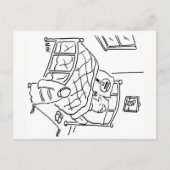 Lollipop man slaapt met zijn lolly briefkaart (Voorkant)