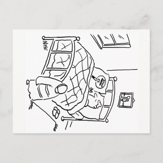 Lollipop man slaapt met zijn lolly briefkaart (Voorkant)