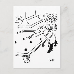 Lollipop Man speelt snooker Briefkaart