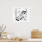 Lollipop Man Sunbathing in a Surreal Illustration Poster (Keuken)