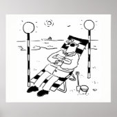 Lollipop Man Sunbathing in a Surreal Illustration Poster (Voorkant)