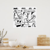 Lollipop-Mannen spelen Tennis Poster (Keuken)