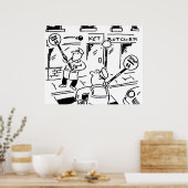 Lollipop-Mannen spelen Tennis Poster (Keuken)